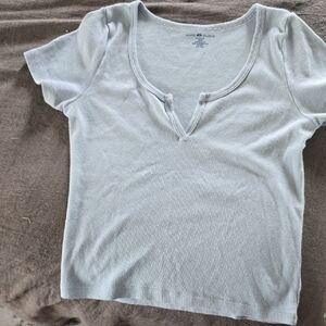 Brandy Melville Soft Gray Short Sleeve Top